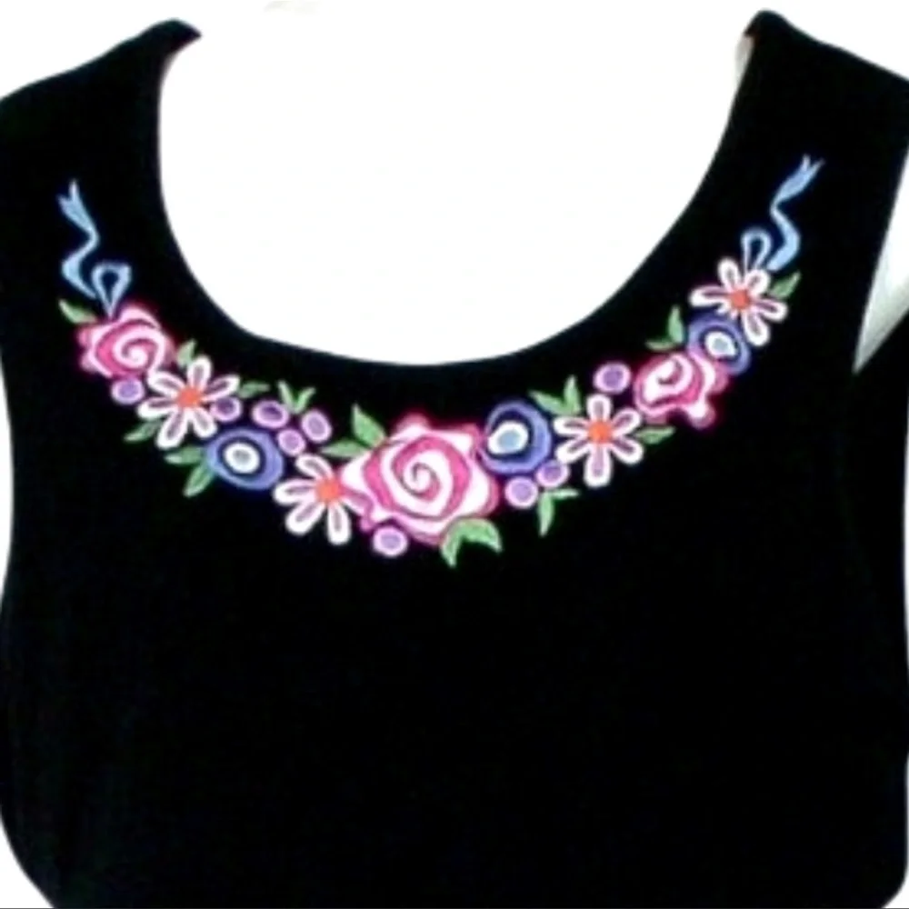 Stunning VTG dress Bob Mackie vintage y2k 80s maxi embroider floral barbiecore - Picture 11 of 12